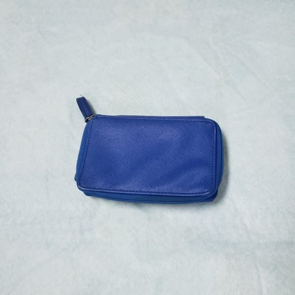 Billfold Card Slot Hand Palm Size Small Zip Close PVC Vinyl Clutch Wallet Purse - Picture 2 of 15